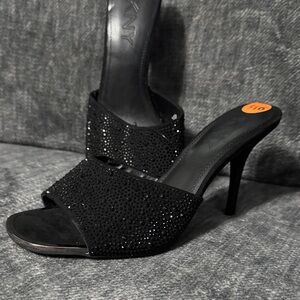 DKNY Sparkling Black Heels Size 9.5